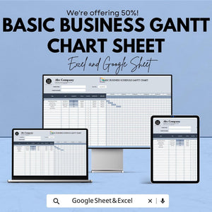 Business Gantt Chart Template | Project Planner Excel & Google Sheets | Timeline Tracker Spreadsheet | Instant Download