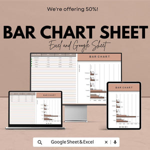 Bar Chart Sheet - Excel & Google Sheets | Data Visualization | Financial Tracker | Bar Chart Spreadsheet