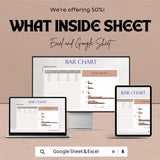 Bar Chart Sheet - Excel & Google Sheets | Data Visualization | Financial Tracker | Bar Chart Spreadsheet