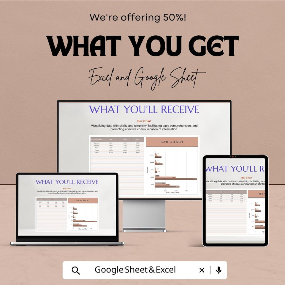 Bar Chart Sheet - Excel & Google Sheets | Data Visualization | Financial Tracker | Bar Chart Spreadsheet