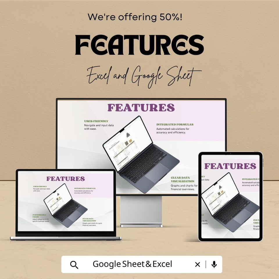 Balance Sheet Report Template - Excel & Google Sheets | Financial Analysis Tool | Budgeting and Accounting Spreadsheet