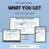 Travel Calendar Sheet | Excel and Google Sheets | Vacation Planner | Budget & Activity Tracker | 50% Off