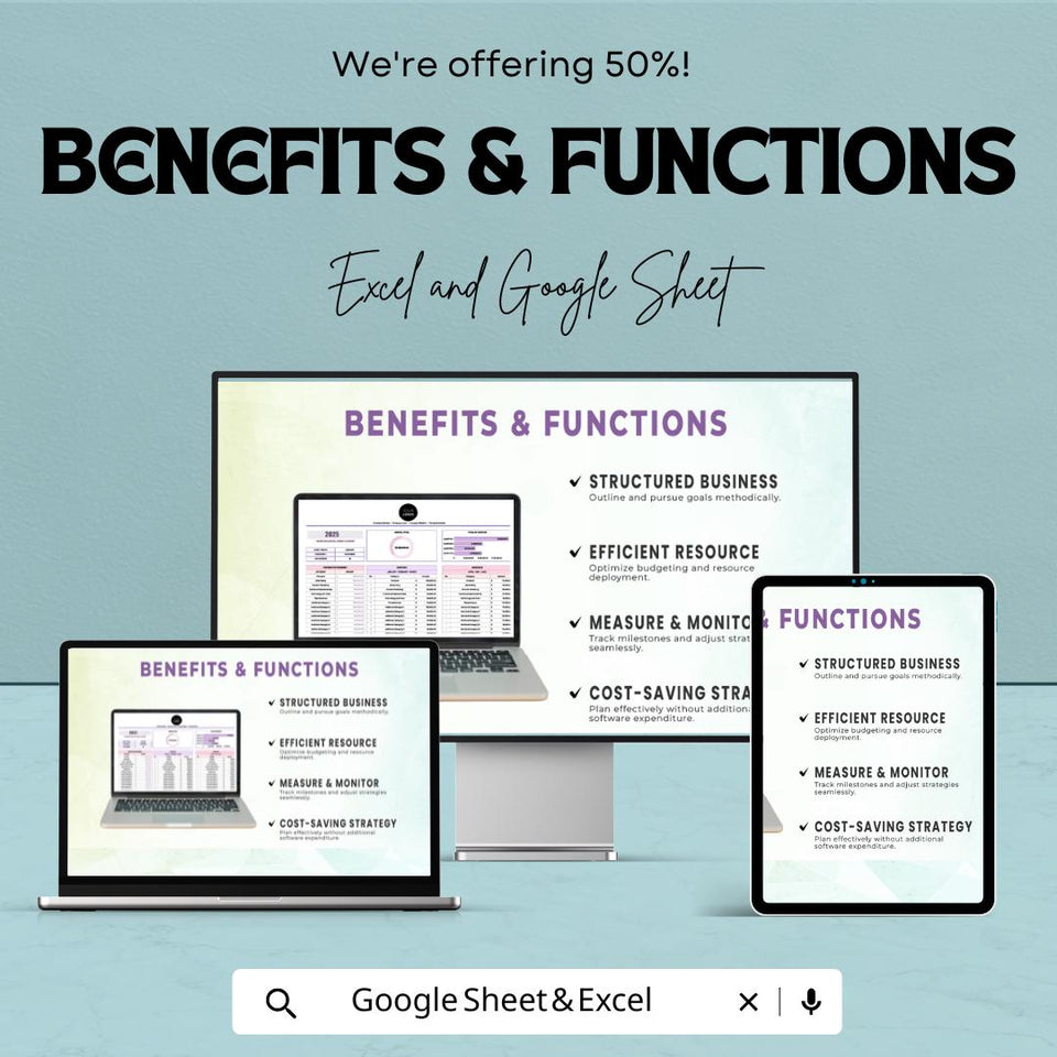 Annual Budget Sheet | Google Sheets & Excel Template | Yearly Financial Planner, Expense Tracker, Income Budget Spreadsheet