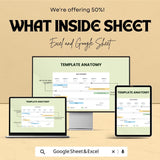 Agile Product Roadmap  - Excel & Google Sheet | Sprint Planning | Product Development Tracker | Task Prioritization Tool