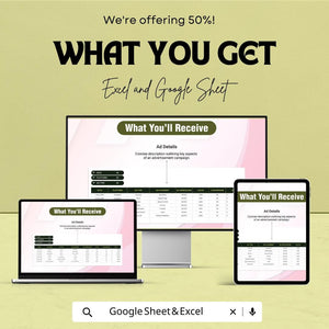 Advertising Programmatic Media Buying Log Sheet - Track Ad Campaign Performance in Excel & Google Sheets