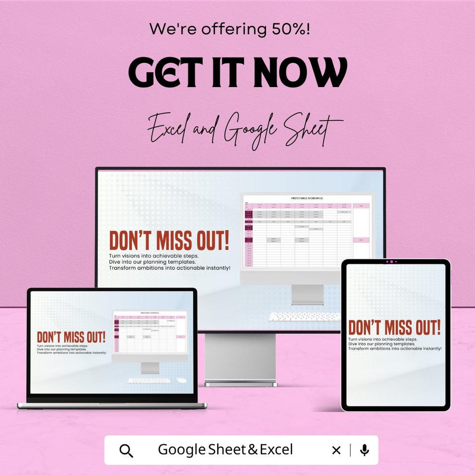 Printable Weekly Schedule Sheet – Customizable Daily Planner Template for Google Sheets & Excel – Time Management Tool – Downloadable