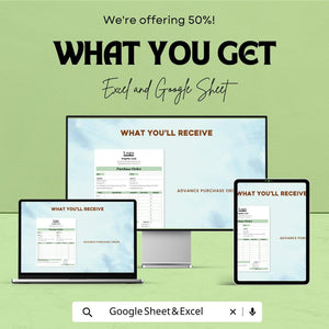 Advance Purchase Order Sheet | Editable Excel & Google Sheets Template | Purchase Form | Order Tracking Log | Printable PO Format