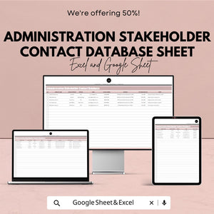 Administration Stakeholder Contact Database Sheet – Excel & Google Sheets Template for Organizing Contacts