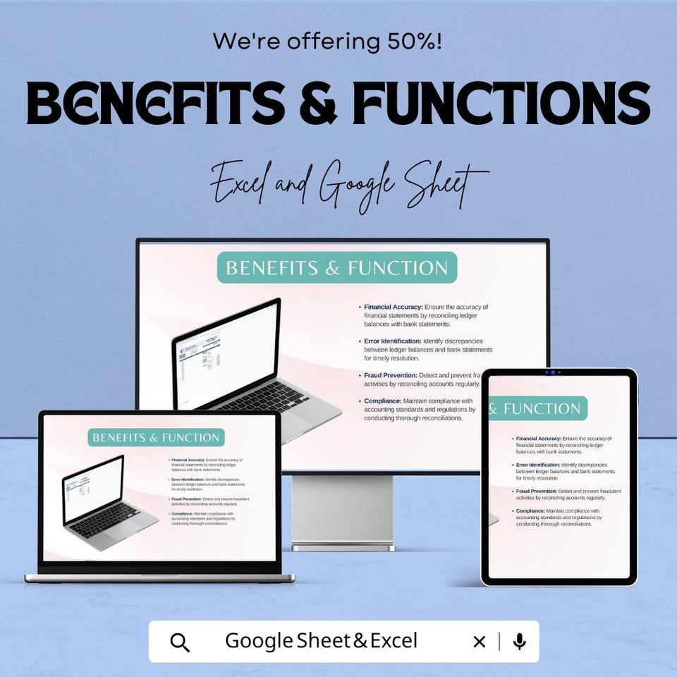 General Ledger (GL) Reconciliation Template | Excel & Google Sheets | Financial Statement Reconciliation Tool | Accounting Spreadsheet