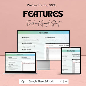 Blank Schedule Sheet - Customizable Weekly Planner - Excel & Google Sheet - Time Management Template - Printable Daily Schedule