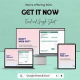 Blank Receipt Sheet for Excel & Google Sheets – Customizable Template | Digital Download – 50% OFF