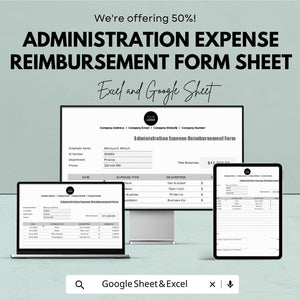Administration Expense Reimbursement Form Sheet – Excel & Google Sheets Template for Efficient Expense Tracking
