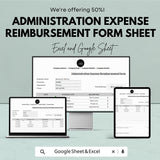 Administration Expense Reimbursement Form Sheet – Excel & Google Sheets Template for Efficient Expense Tracking