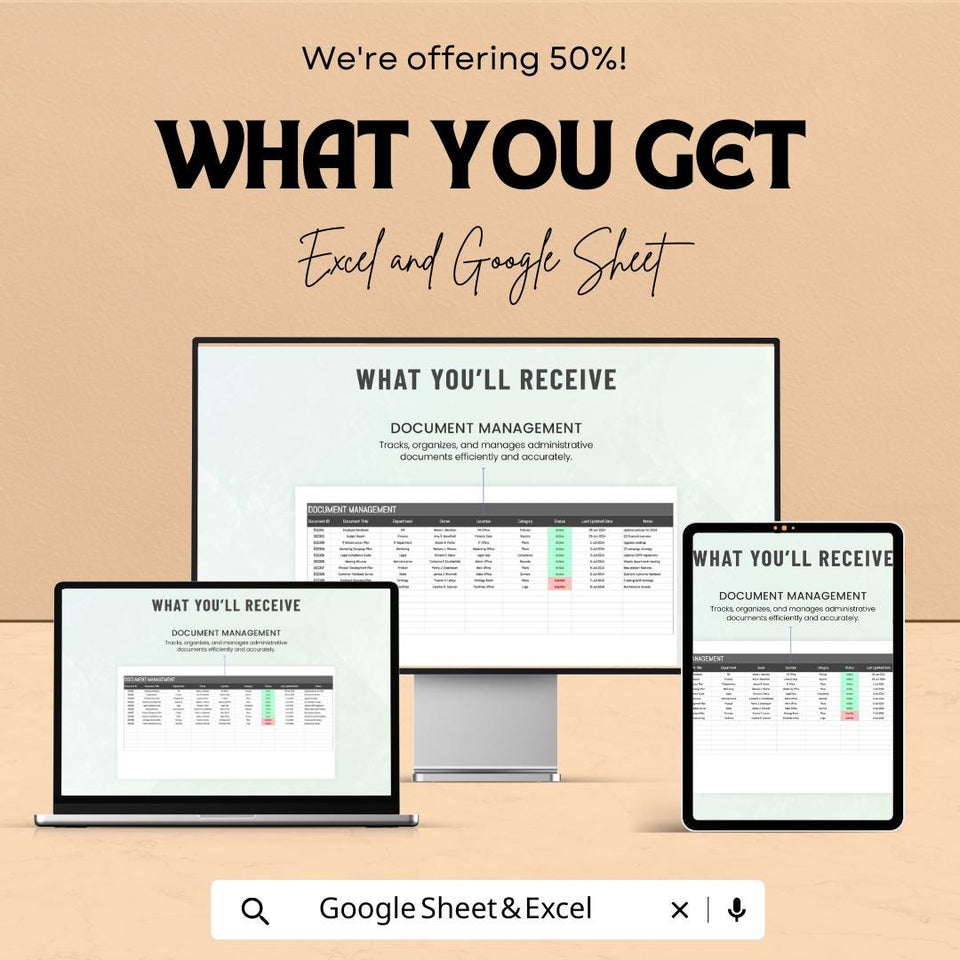 Administration Document Inventory Tracking Sheet – Google Sheets & Excel Template for Efficient Document Management