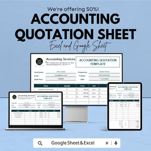 Accounting Quotation Template | Google Sheets & Excel | Business Estimate Form | Client Pricing Sheet | Editable Service Quote