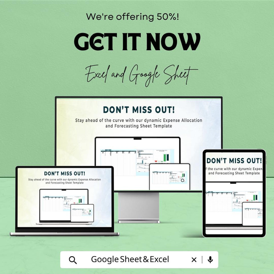 Account Expense Allocation and Forecasting Sheet – Budgeting & Expense Tracker – Excel and Google Sheet – Financial Forecasting Tool