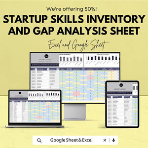 Startup Skills Inventory and Gap Analysis Sheet - Excel and Google Sheets Template for Team Assessment & Strategic Planning