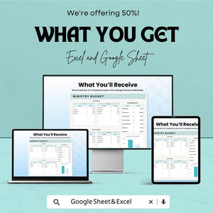 Ministry Budget Sheet | Church and Nonprofit Financial Planner | Excel and Google Sheets | Income and Expense Tracker | Instant Download