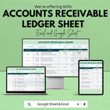 Accounts Receivable Ledger Sheet | Excel & Google Sheets | Customer Payment Tracker