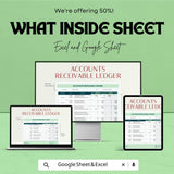 Accounts Receivable Ledger Sheet | Excel & Google Sheets | Customer Payment Tracker