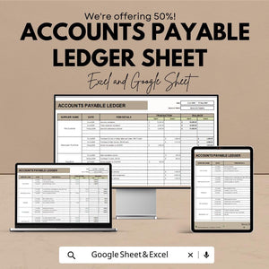 Accounts Payable Ledger Sheet | Excel & Google Sheet | Track Vendor Payments