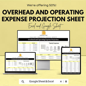 Overhead and Operating Expense Projection Sheet - Google Sheets Template for Budget Planning, Financial Forecasting, Expense Management