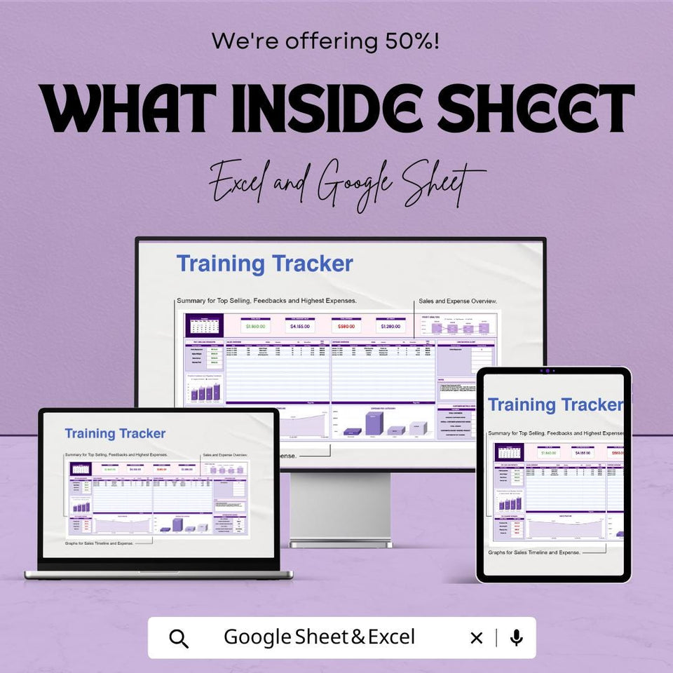 Business Tracker Template - Excel and Google Sheets - Track Sales, Expenses, Profits & Performance - 50% Off