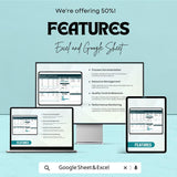 Business Operation Template - Excel & Google Sheets - Streamline Operations, Track Expenses, and Improve Efficiency - 50% Off