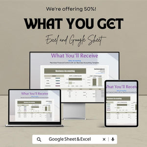 Business Accounting Spreadsheet - Excel & Google Sheet - Track Income, Expenses, and Profit - 50% Off