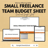 Small Freelance Team Budget Sheet - Excel and Google Sheets Template | Track Expenses & Finances for Your Team | 50% Off