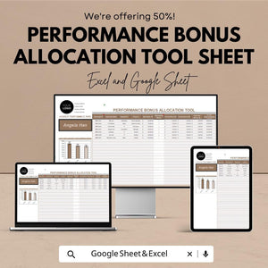 Performance Bonus Allocation Tool | Google Sheets | HR Bonus Distribution Tracker | Employee Bonus Calculator | Business Bonus Allocation