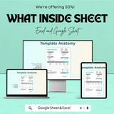 Simple Rent Invoice Sheet | Excel & Google Sheets Template | Rent Billing Template