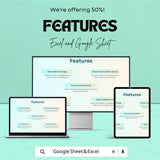Simple Rent Invoice Sheet | Excel & Google Sheets Template | Rent Billing Template