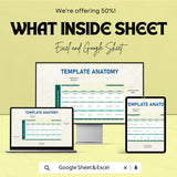 Budget-Friendly Meal Plan Sheet | Excel & Google Sheet Template for Smart Meal Planning