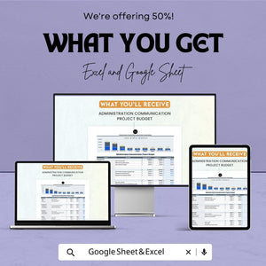 Administration Communication Project Budget Sheet – Google Sheet Template for Project Management, Budget Allocation & Expense Tracking