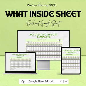 Accounting Budget Sheet – Excel and Google Sheet Template for Financial Management, Expense Tracking & Budgeting
