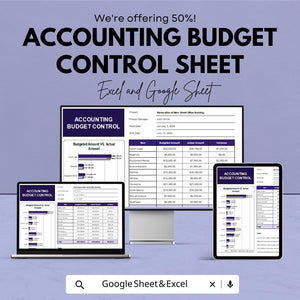 Accounting Budget Control Sheet – Excel and Google Sheet Template for Budgeting, Financial Management & Expense Tracking