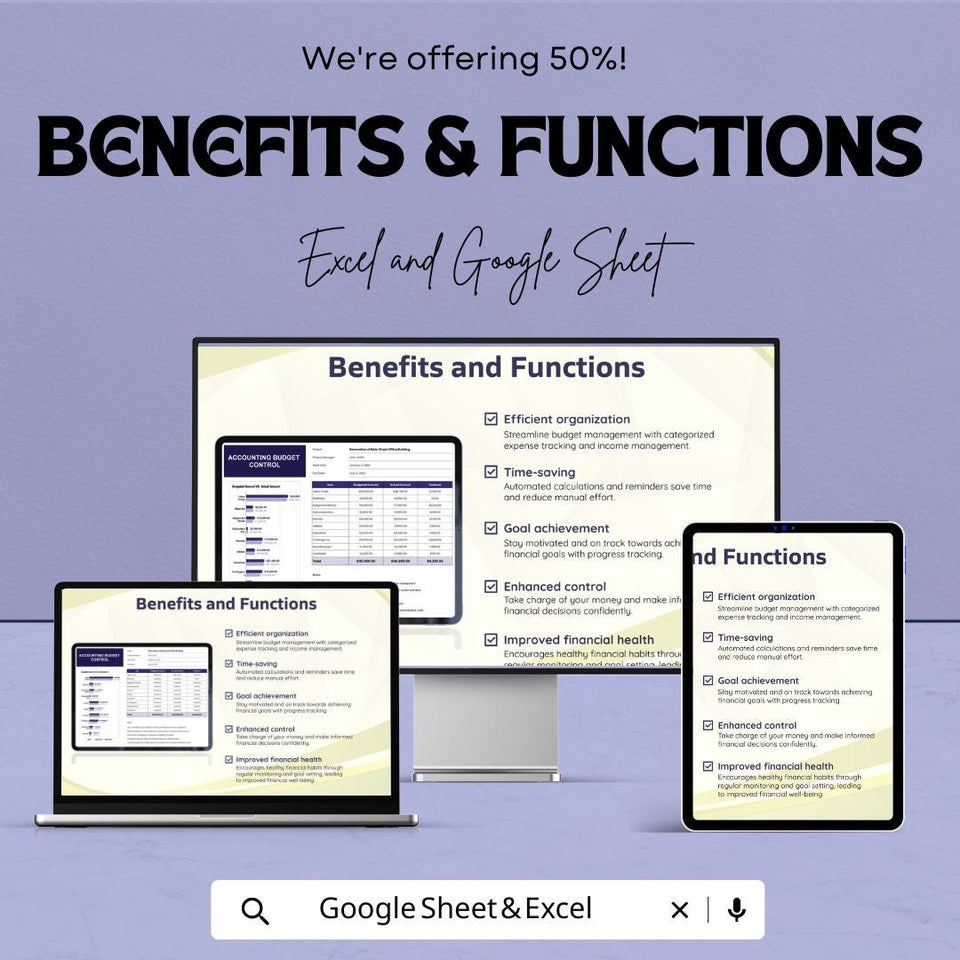 Accounting Budget Control Sheet – Excel and Google Sheet Template for Budgeting, Financial Management & Expense Tracking