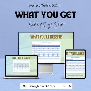Middle School Schedule Sheet | Weekly Planner | Excel & Google Sheets Template