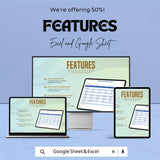 Middle School Schedule Sheet | Weekly Planner | Excel & Google Sheets Template