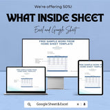 Sample Work From Home Sheet | Employee Time Tracker | Work Log Template for Excel & Google Sheets | Daily Log | Time Management