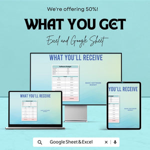 Basic Software Budget Sheet | Excel & Google Sheets Template for Budget Planning | Instant Download