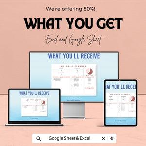 Blank Planner Sheet | Daily Planner Template | Excel and Google Sheets | Customizable Planner for Organization & Productivity