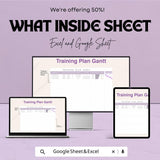 Training Plan Gantt Chart Template | Excel and Google Sheets | Project & Training Schedule Tracker