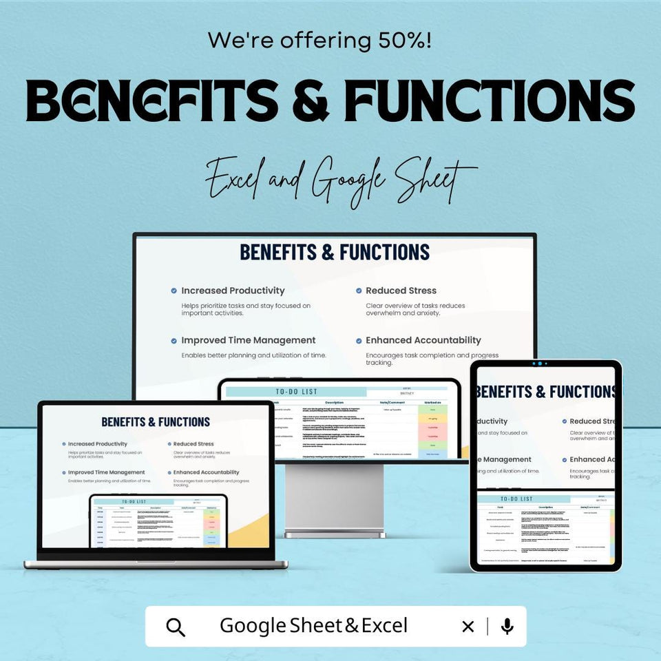 To-Do List Sheet | Daily Task Tracker | Excel & Google Sheets Template | Productivity Planner | Instant Download | Customizable Task List
