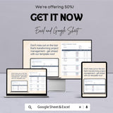 Simple Project Plan Sheet | Excel and Google Sheets Template | Project Management Planner | Task Tracker | Milestone & Budget Planner |