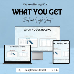 Simple Gantt Chart Template | Excel & Google Sheets | Project Management Tool for Timelines, Tasks, and Deadlines