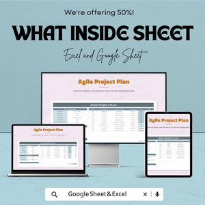 Agile Project Plan Sheet - Excel and Google Sheet Template for Task Management, Sprint Planning & Team Collaboration