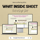 Wage and Salary Adjustment Planner HR Sheet | Excel & Google Sheets Template | Employee Salary Tracker | HR Compensation Planning |