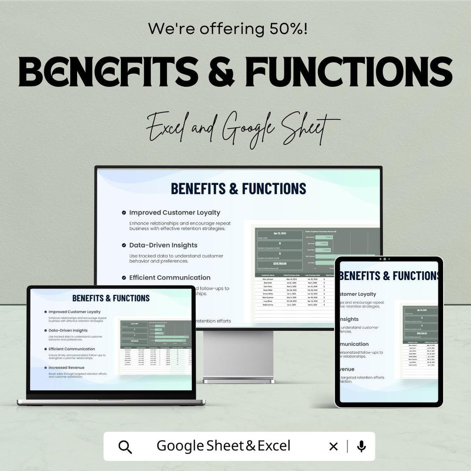 Post-Sale Customer Retention Tracker Sheet - Excel & Google Sheet | Track Customer Engagement and Retention with Automated Metrics